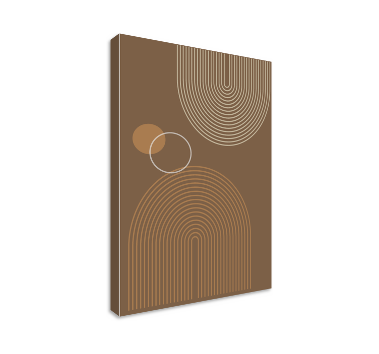 Geometrisk lærredsbillede med buede linjemønstre - TenStickers