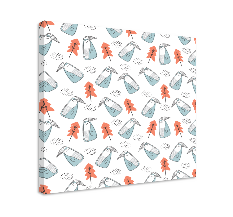 Andre planter og blomster på lærred søde dyremønstre - TenStickers