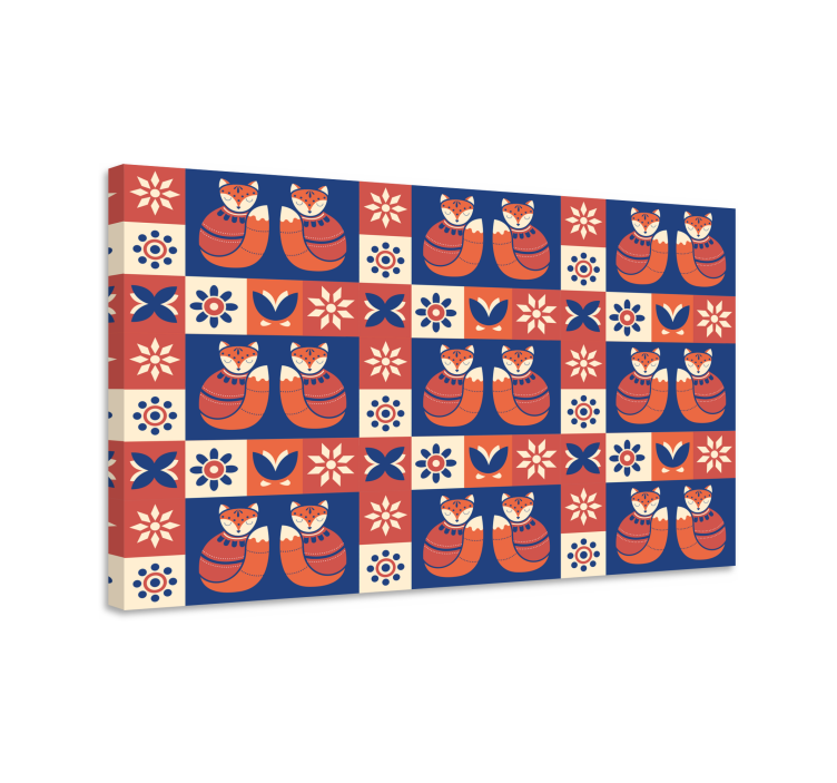 Katte lærredsbillede venligt kattemønster - TenStickers