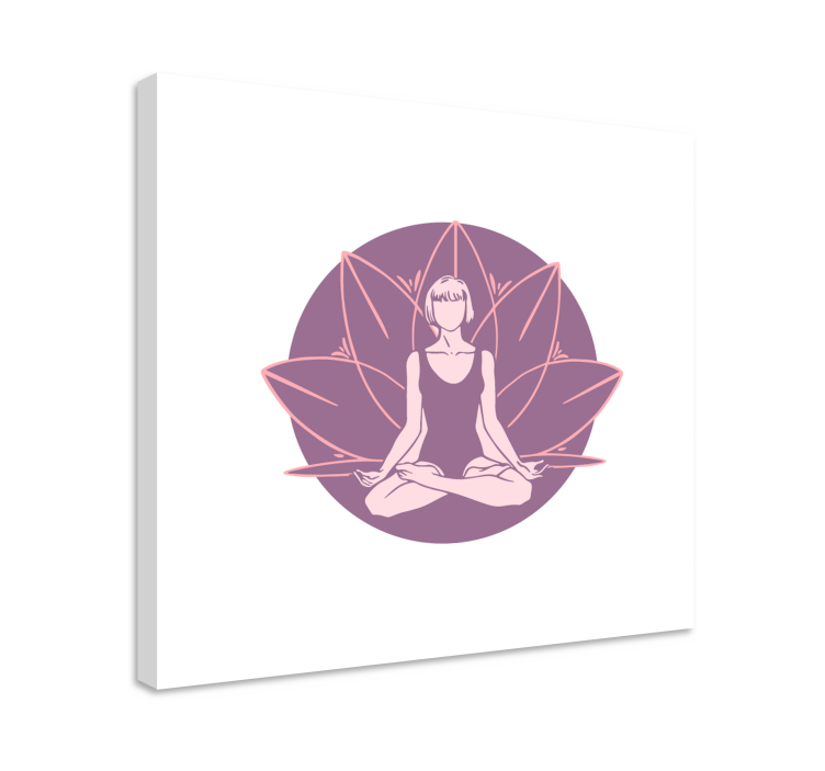 Lotus blomst meditation kunst lærred kunsttryk - TenStickers