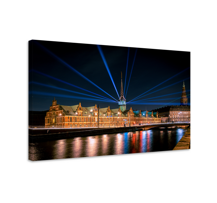 Københavns tivoli om natten lærredstryk - TenStickers