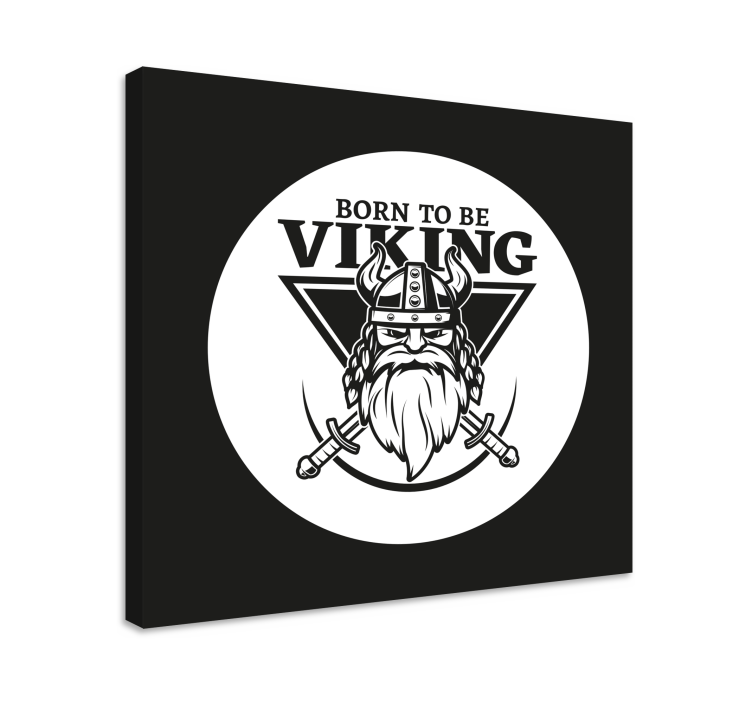 Født til at være viking citat lærred - TenStickers