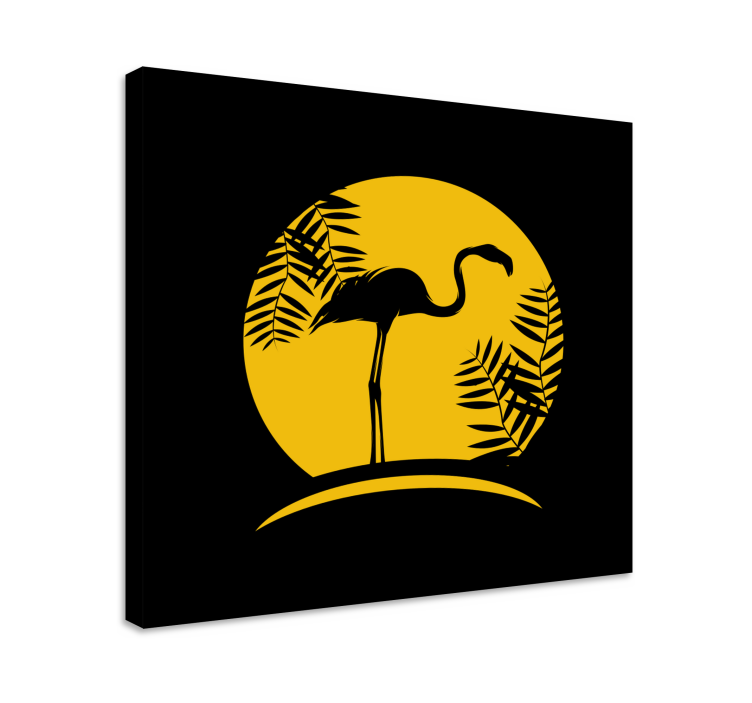 Fugl lærredsbillede elegant flamingo silhuet - TenStickers
