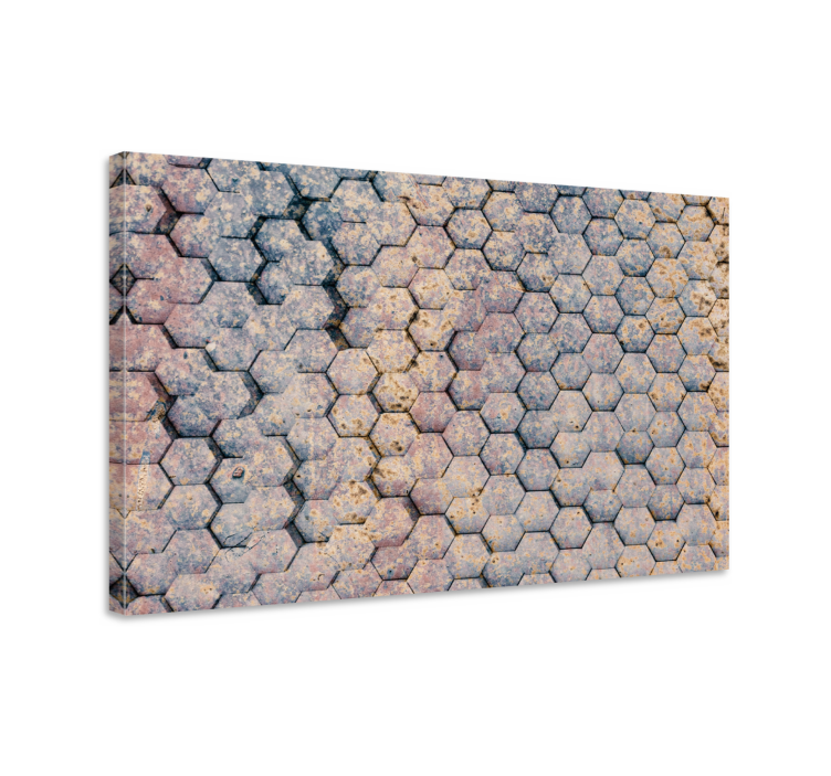 Geometrisk lærredsbillede med hexagonalt mønster - TenStickers