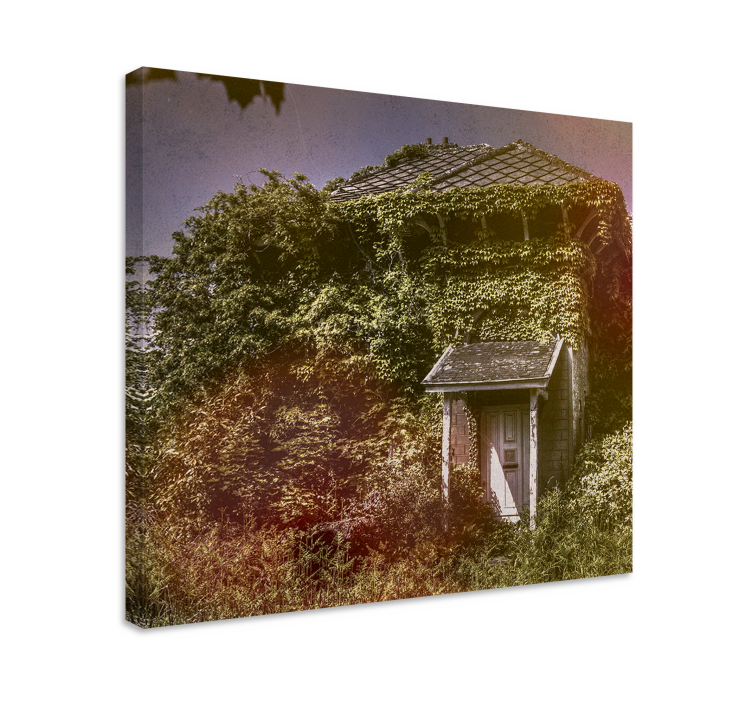 Rustikt billede på lærred forladt landhus - TenStickers