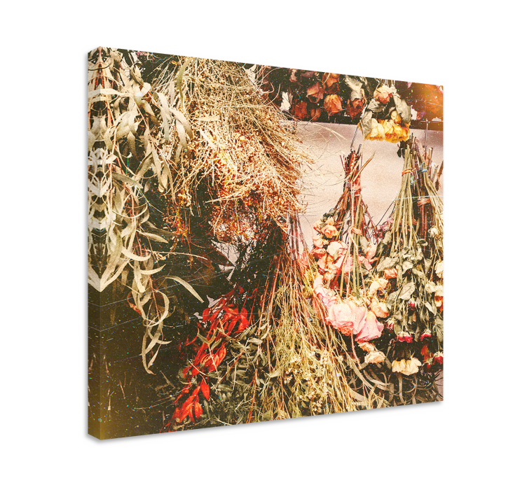 Tørrede blomster cottagecore stil blomsterlærred - TenStickers