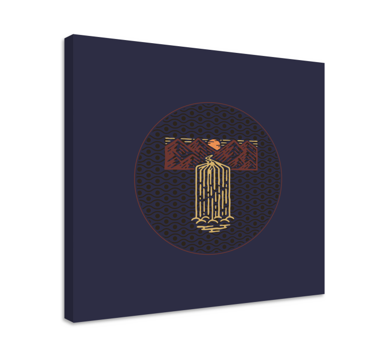 Landskab lærred stille vandfald scene - TenStickers