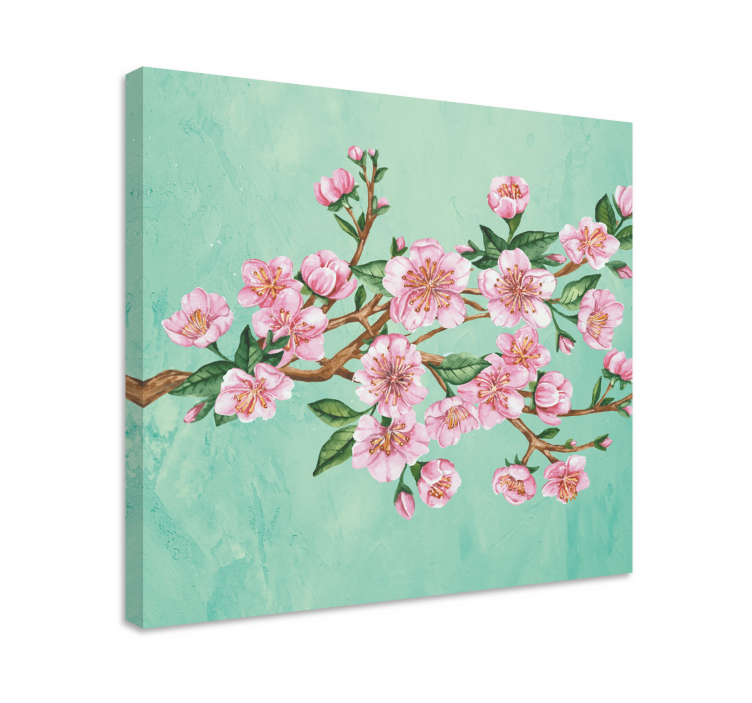 Blomster og planter lærredsbillede sakura blossom stilk - TenStickers