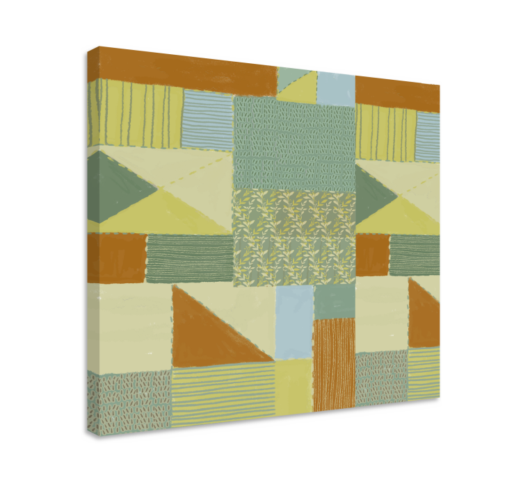 Blandet mønster patchwork dekorativt billede på lærred - TenStickers