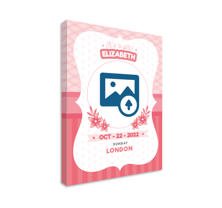 Personlig pink meddelelse baby lærredsbilleder - TenStickers