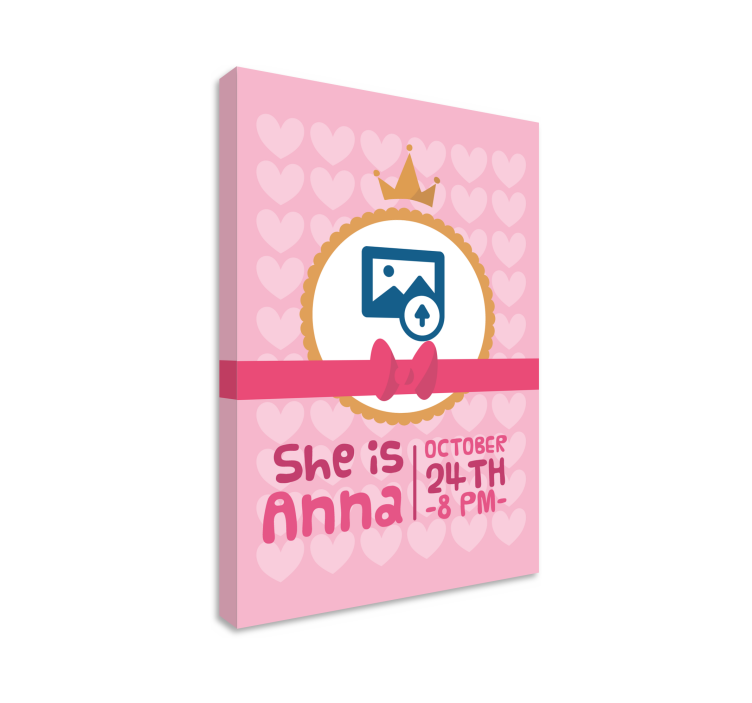 Brugerdefineret foto pink baby personlig lærred - TenStickers