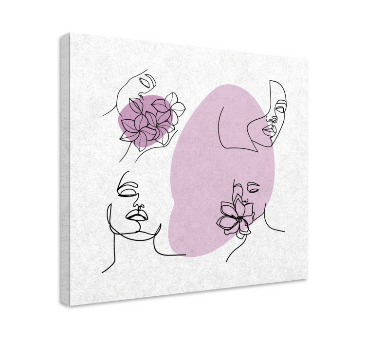 Blomster og planter lærredsbillede abstrakte ansigtstræk - TenStickers
