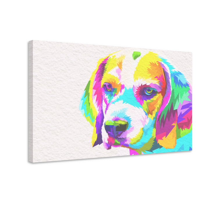 Akvarel beagle hund lærred print - TenStickers