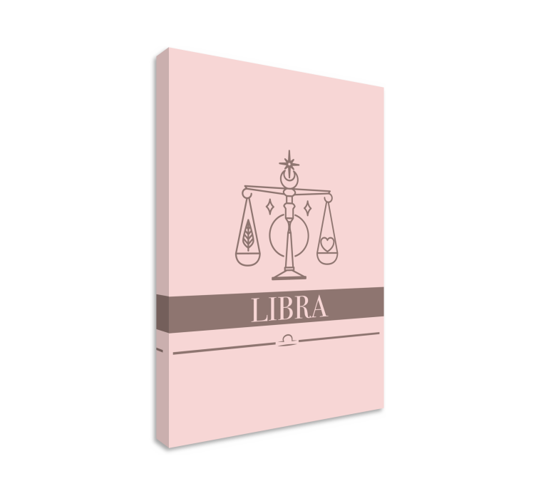 Libra pink stjernetegn lærred til stuen - TenStickers