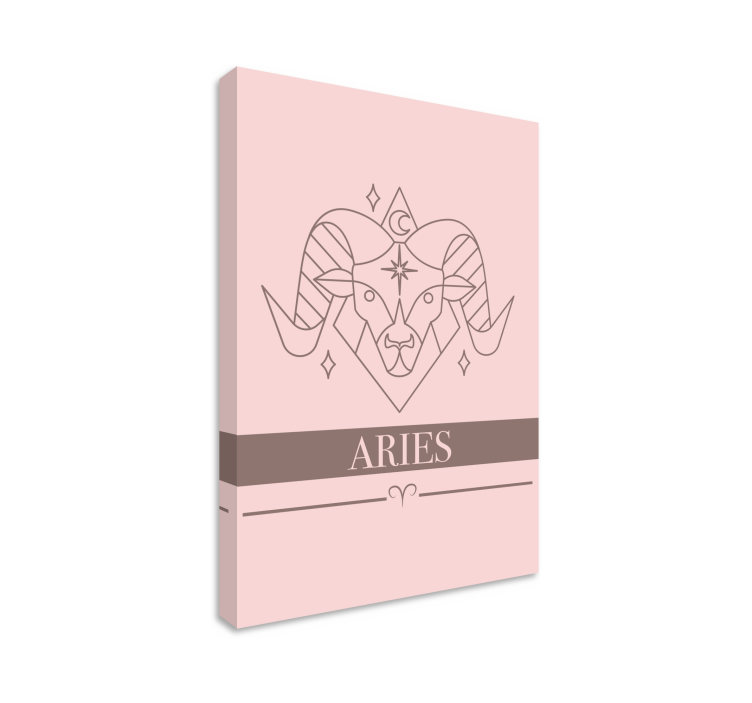Aries pink kort stjernetegn soveværelse væg print - TenStickers