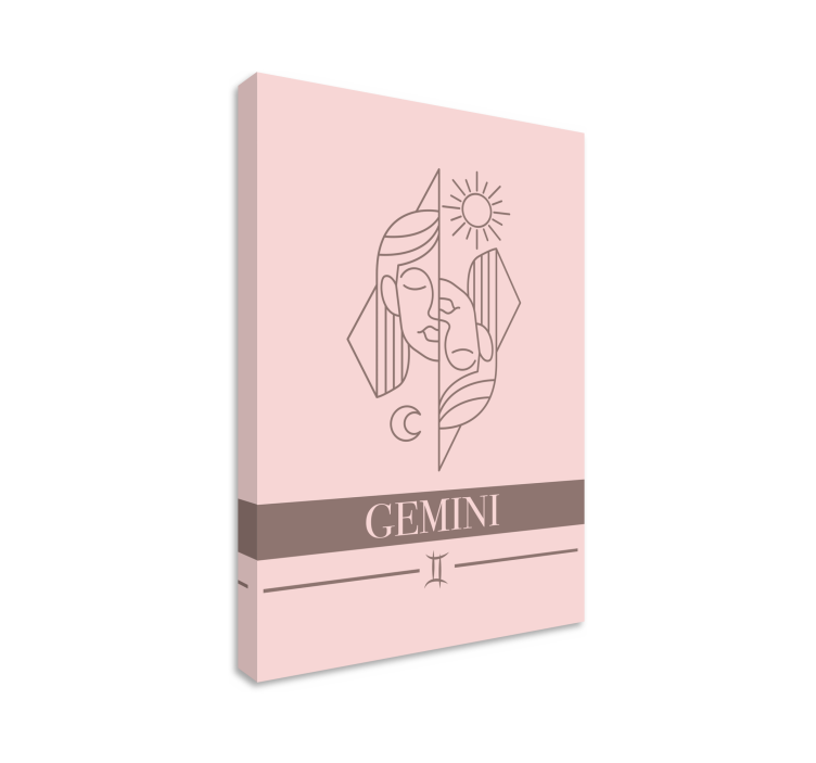 Gemini pink kort stjernetegn soveværelse væg print - TenStickers