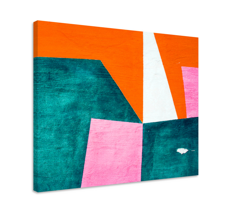 Geometrisk lærredsbillede abstrakt orange komposition - TenStickers