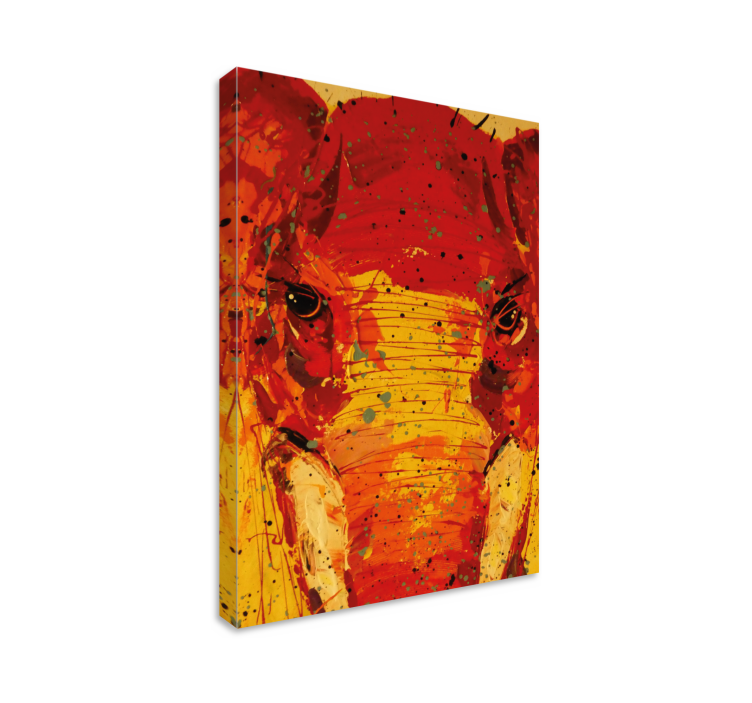 Farverigt elefantansigt lærredsbillede - TenStickers