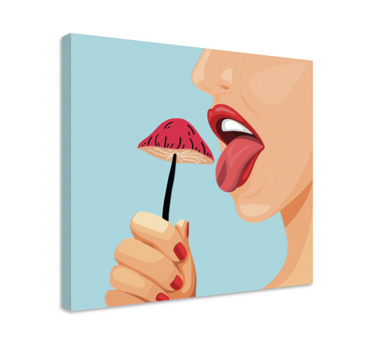 Pige slikker en svamp design moderne lærred - TenStickers