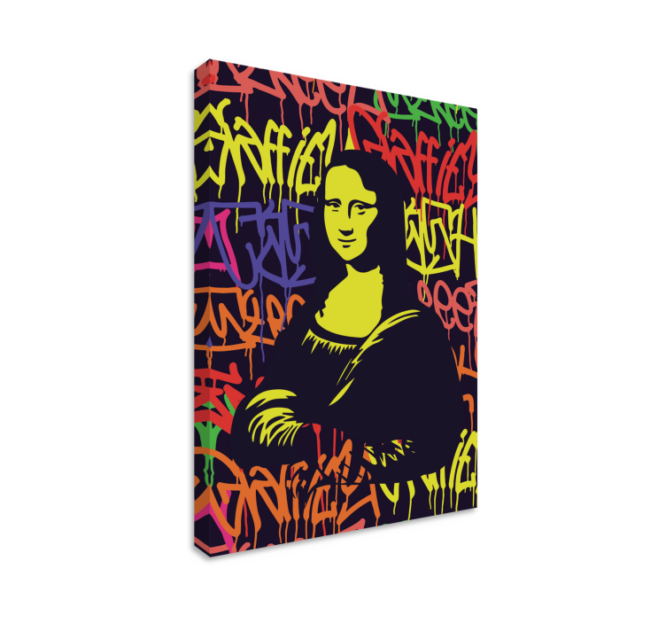 Kunst lærredsbillede mona lisa graffiti - TenStickers
