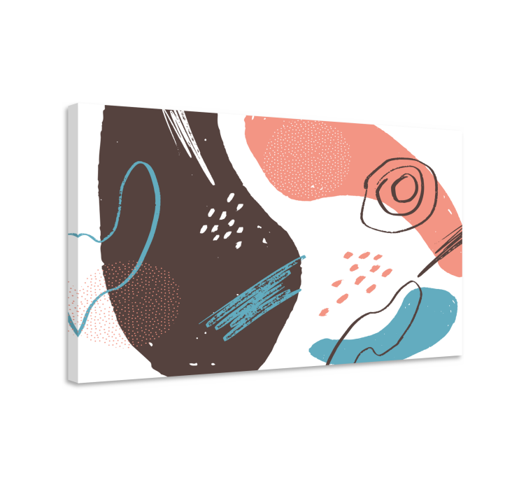 Abstrakt lærredsbillede med dynamiske kunstneriske former - TenStickers