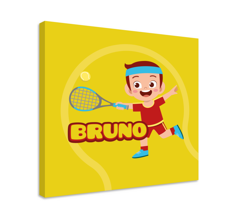 Tennisspiller med navn børne lærredsbillede - TenStickers