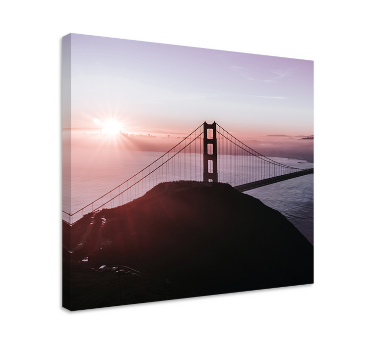 Golden gate span by lærredsbillede - TenStickers