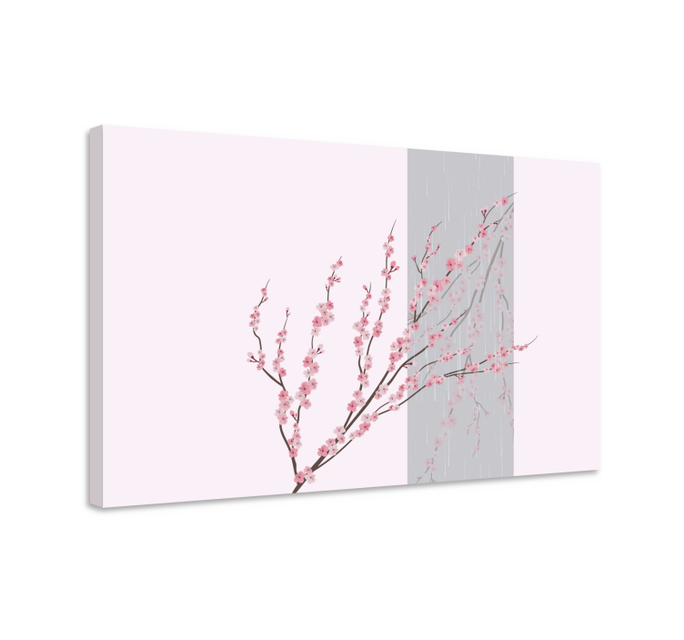 Blomster og planter lærredsbillede sakura blossom limb - TenStickers