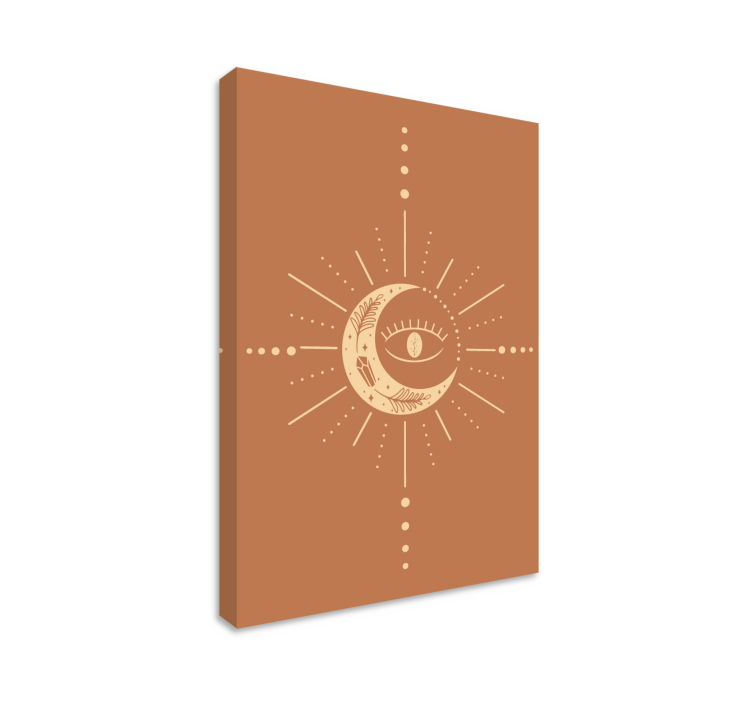 Himmelsk halvmåne design abstrakt lærredsbillede - TenStickers