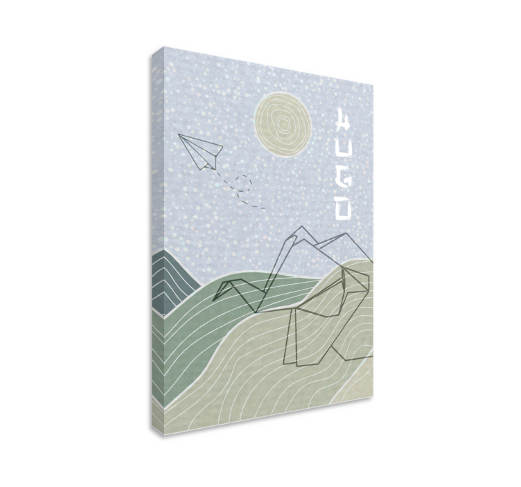 Lærredsbillede til børneværelse blå skyer og fugle - TenStickers