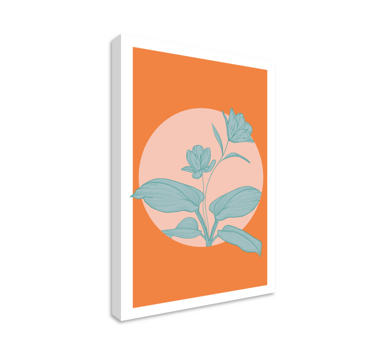 Blomster og planter lærredsbillede orange illustration - TenStickers