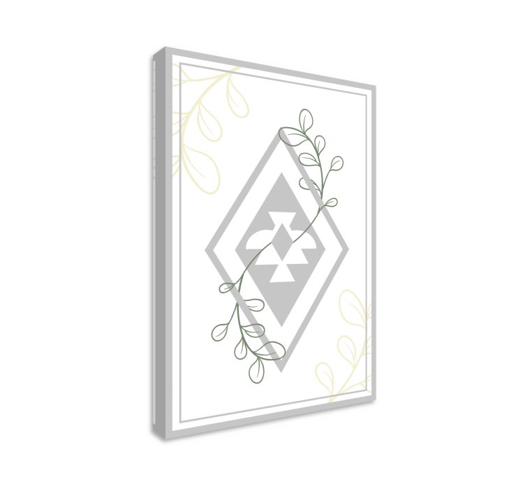 Geometrisk bladmønster lærredsbillede til stue - TenStickers