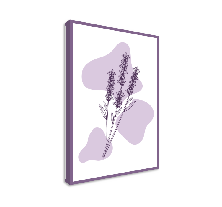 Tegning lavendel plante blomstret lærredsbillede - TenStickers
