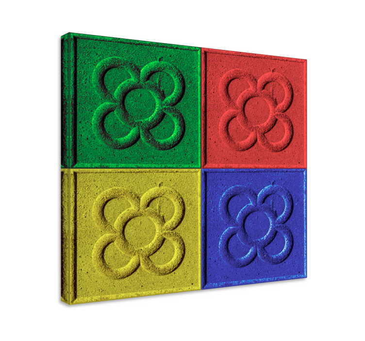 Pop kunst panot fliser lærredsbillede til stuen - TenStickers