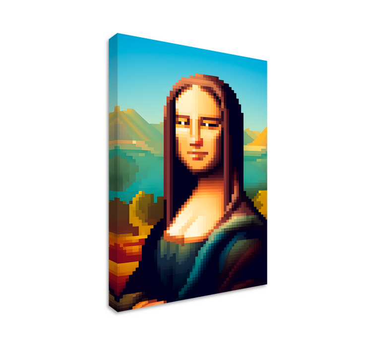 Gioconda pixel art kunst lærredsbillede - TenStickers