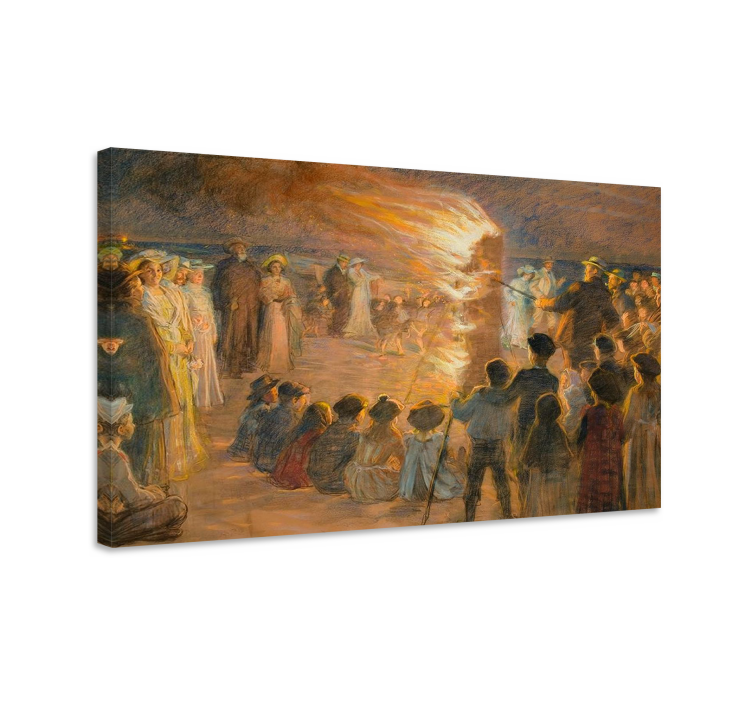 Sankt Hansblus på Skagen strand lærredsbillede - TenStickers