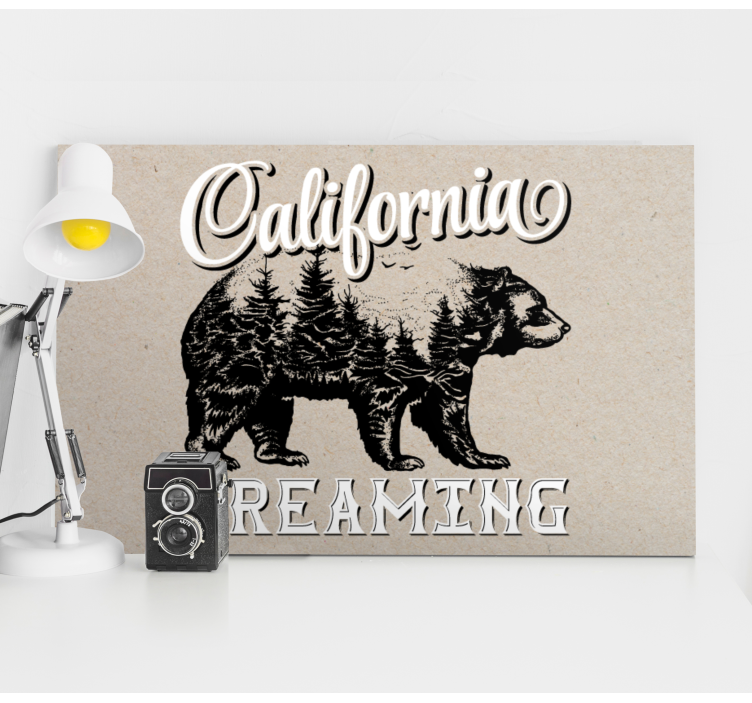 3d lærred california bjørn eventyr - TenStickers