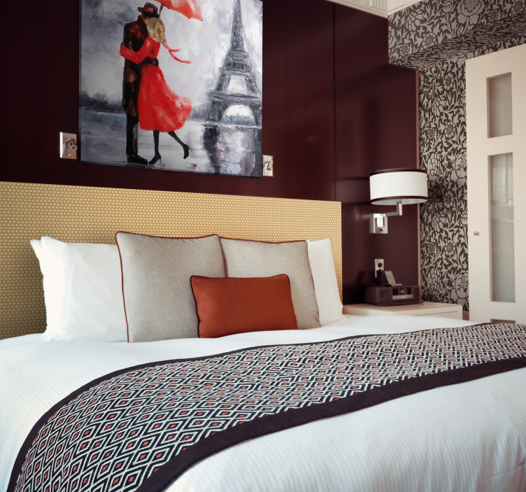 Personas enamorados torre eiffel lærredstryk - TenStickers