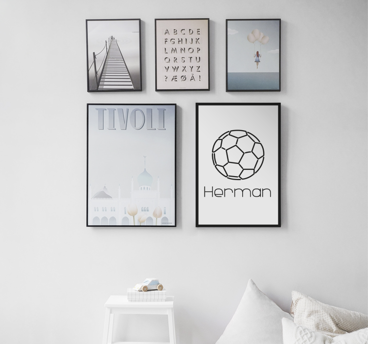 Fodboldbold med navn Teenage lærredsbillede - TenStickers