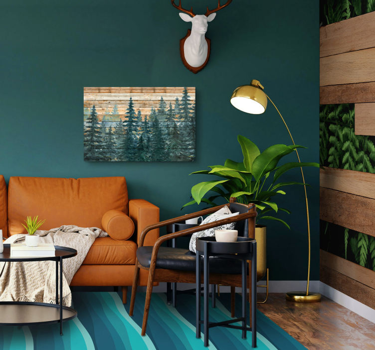 Majestætisk fyrreskov lærredsbillede til stue - TenStickers