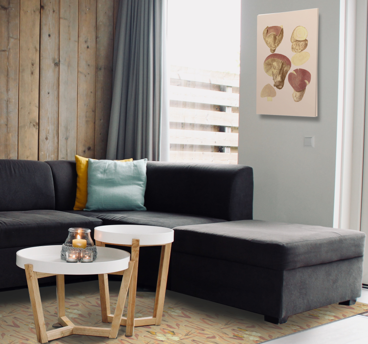 Svampe samling blomster og planter lærredsbillede - TenStickers