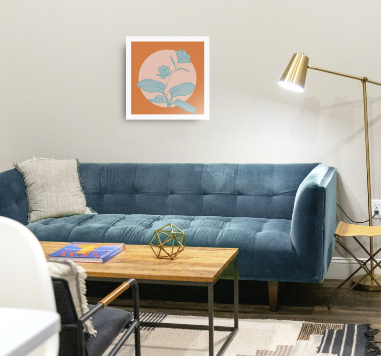 Blomster og planter lærredsbillede orange illustration - TenStickers