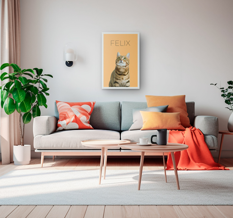 Personligt lærredsbillede med foto og navn - TenStickers