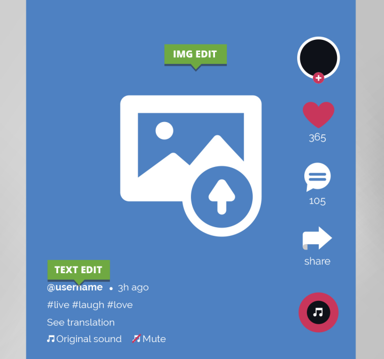 Tik tok personligt foto på lærred - TenStickers