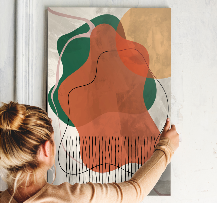 Abstrakte collage kunstværker på lærredskunst - TenStickers