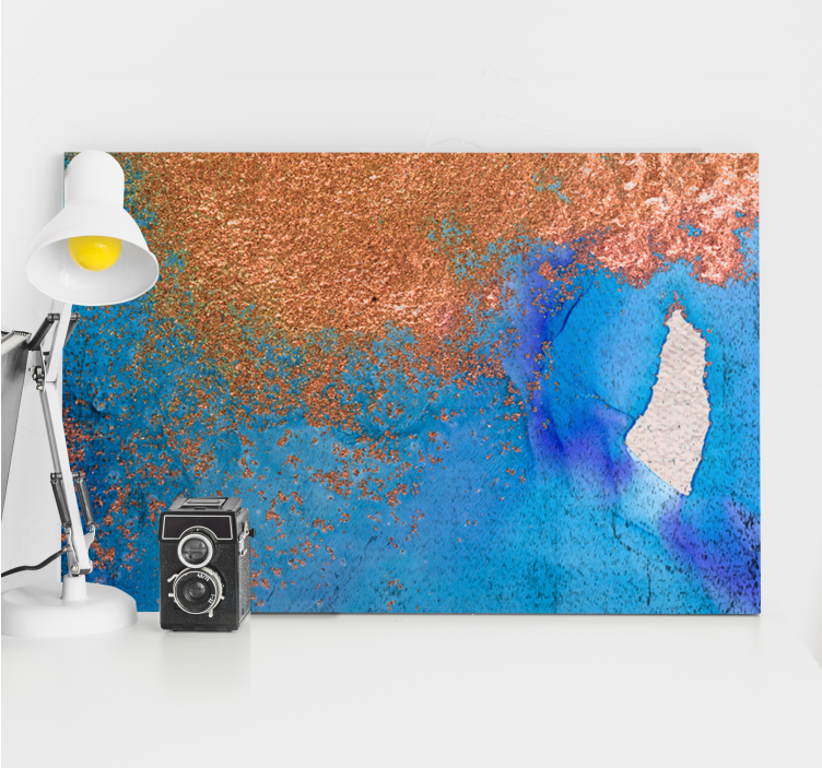 Abstrakt lærredsbillede i struktureret blå - TenStickers