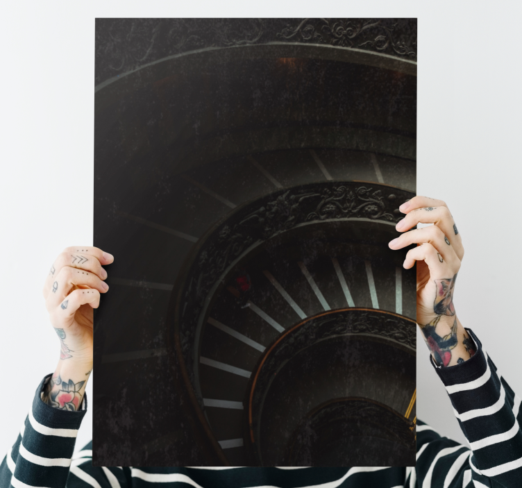 Abstrakt lærredsbillede spiraltrappe dybde - TenStickers