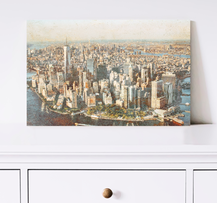 Aerial view manhattan by lærredsbillede - TenStickers