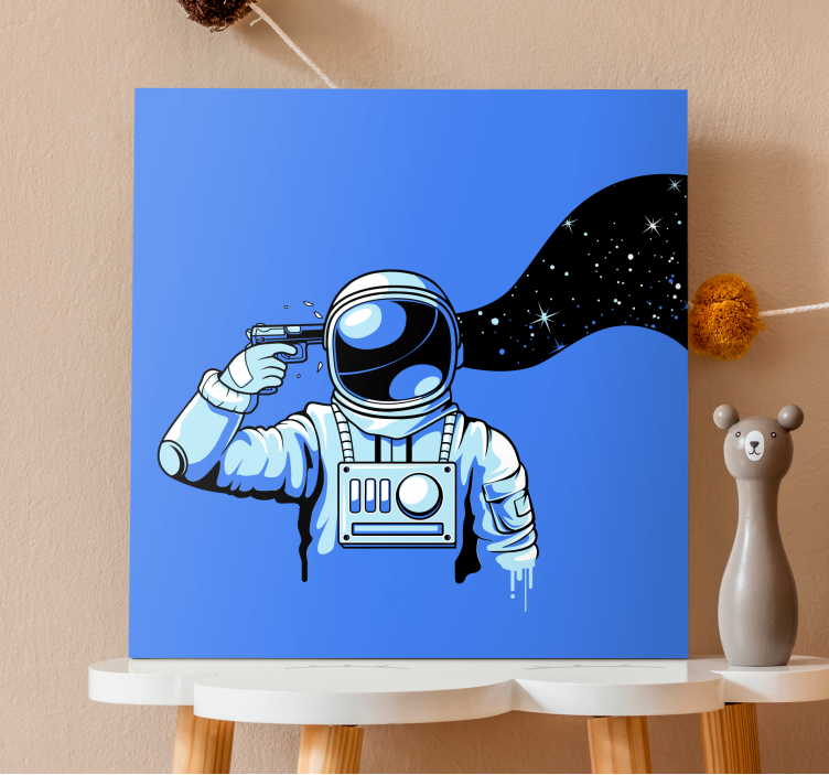 Astronaut skydning lærred - TenStickers