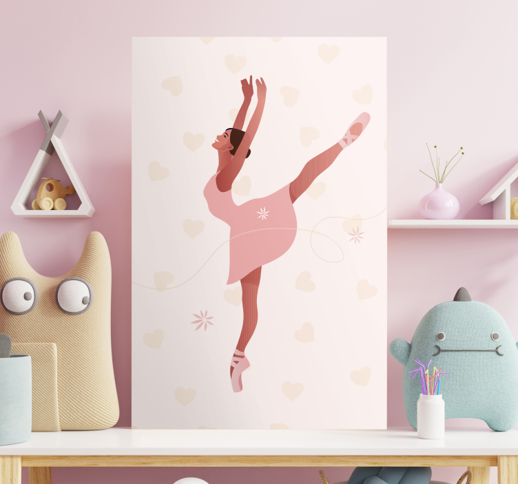 Ballerina med blomster væg lærred - TenStickers